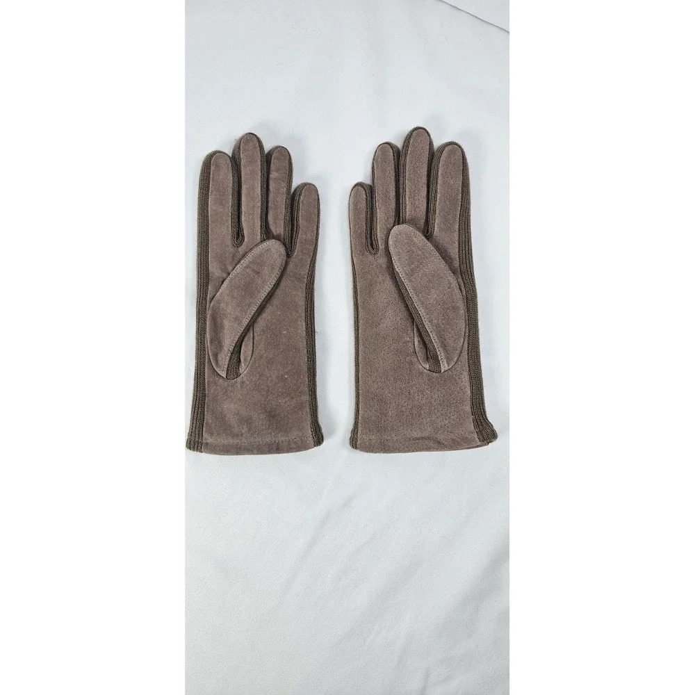 Vintage Fownes Leather Suede Gloves‎ Brown Thinsulate Lining Woman's Size S/M